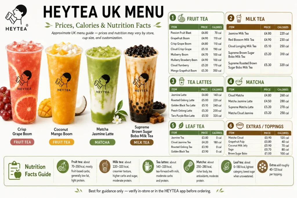 HEYTEA Menu UK