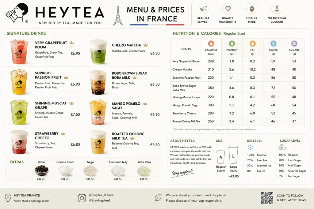heytea menu price in france