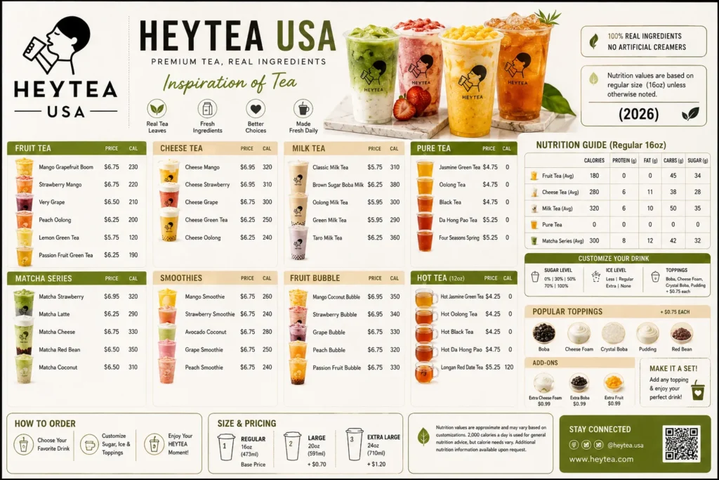 HeyTea USA Menu, Prices, Nutrition & Latest Drinks (2026)